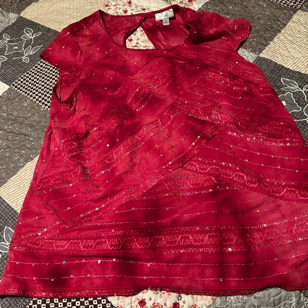 Beautiful red sparkly top